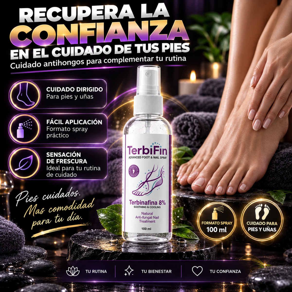 TerbiFin Spray 8% Anti-Hongos Pies Uñas