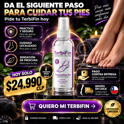 TerbiFin Spray 8% Anti-Hongos Pies Uñas