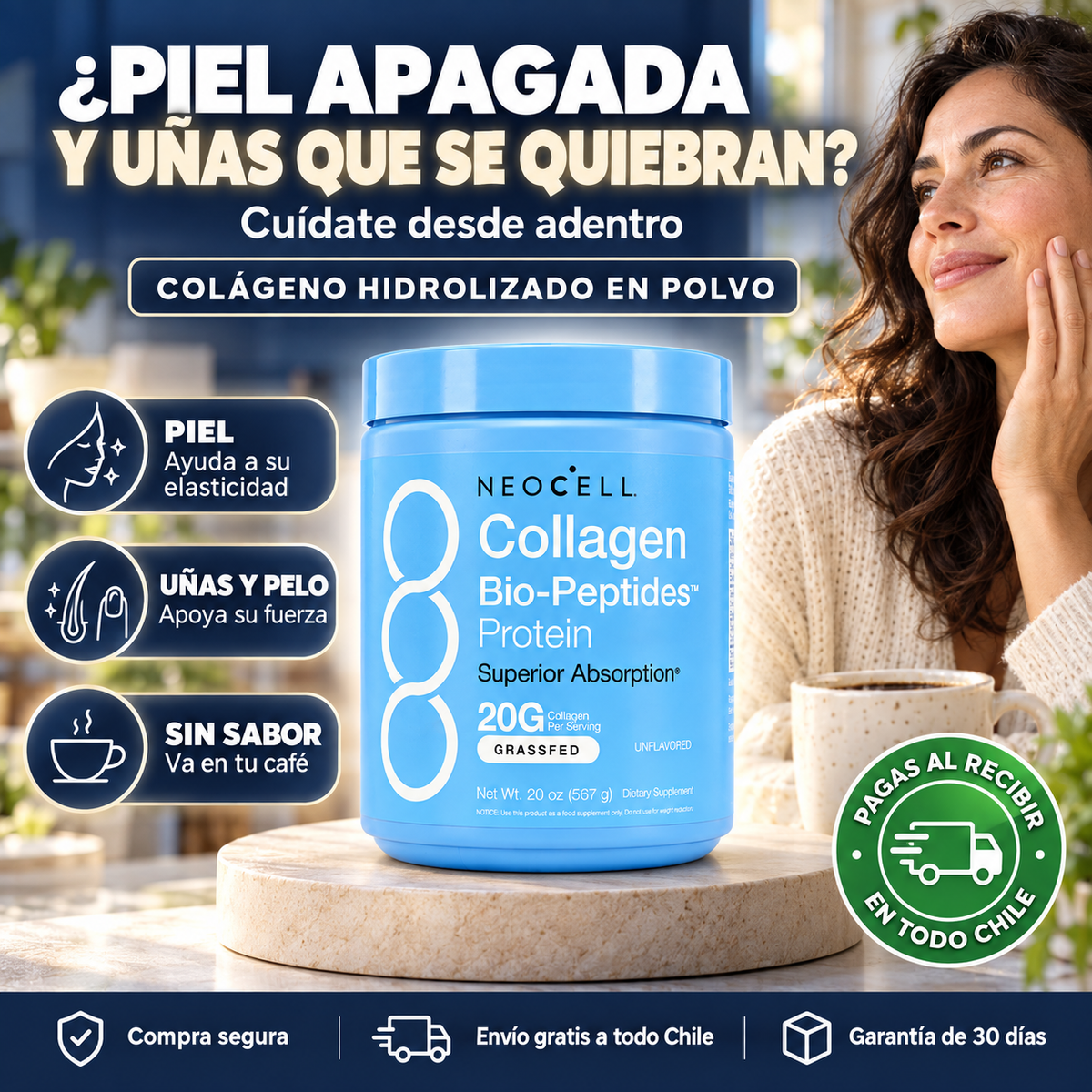 Colágeno NeoCell en polvo: cuídate desde adentro